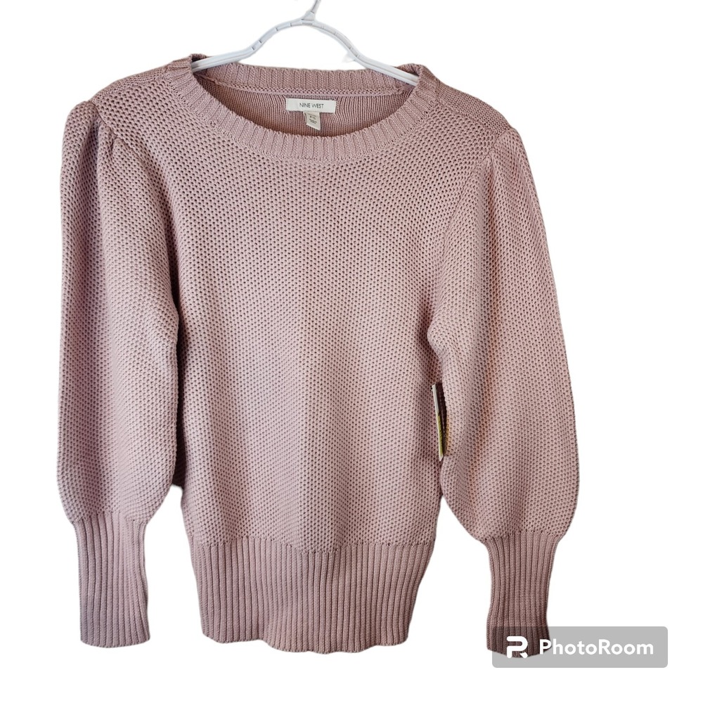 New‎ Nine West Purple Sweater Womens Petite Small PS Crew Neck Long Sleeve